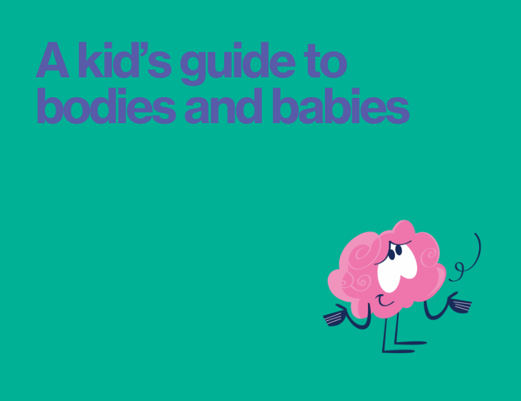 coloured background and title of post that is a Review of A Kid's Guide to Bodies and Babies