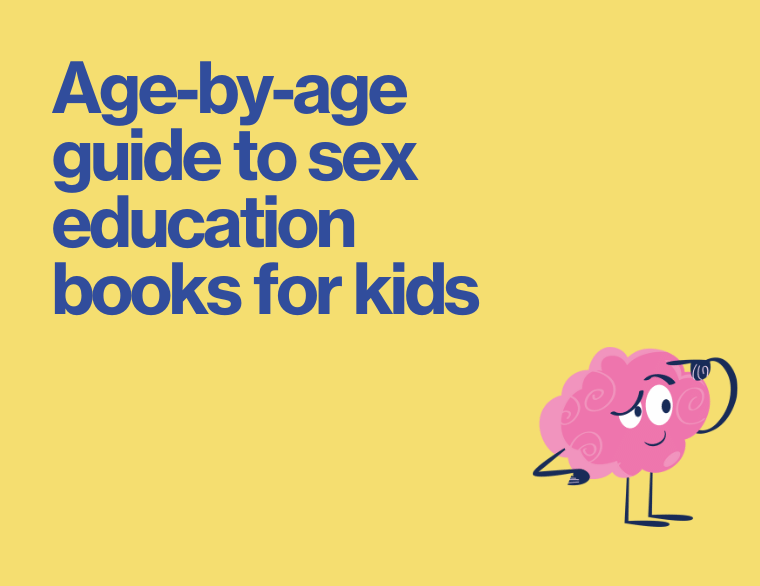 yellow background and title of blogpost - age-appropriate sex education books for kids