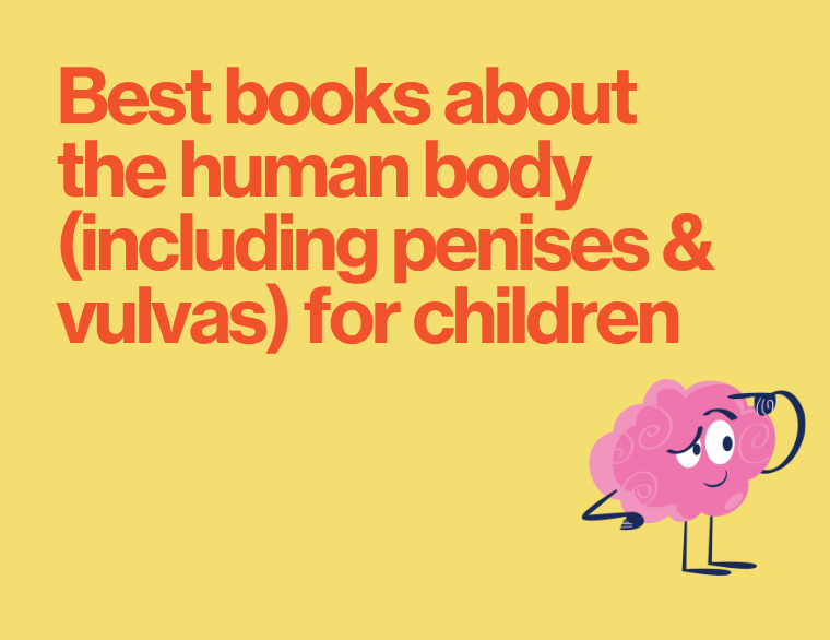 coloured background and title of post on Books about body parts for preschoolers