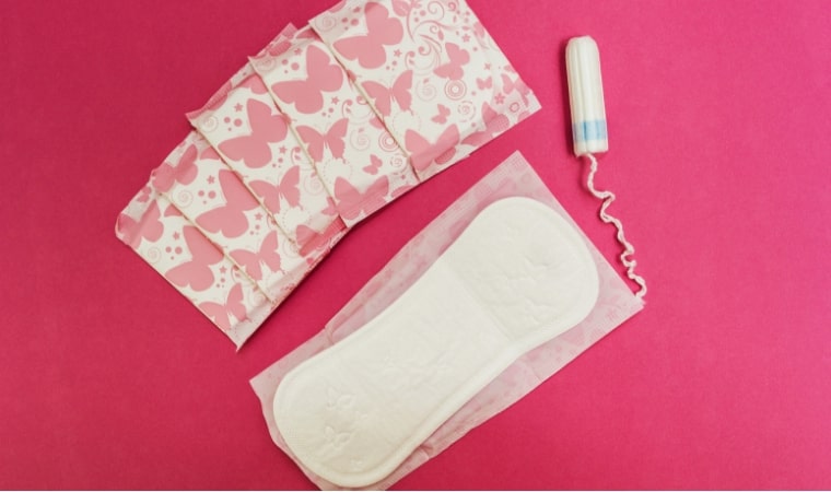 sample of menstruation products that can be found in books