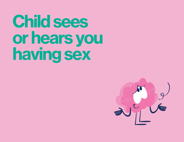 coloured background with title of post on when your child walks in on you