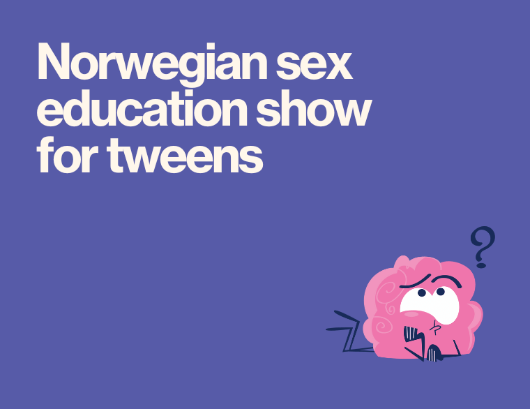 coloured background and title of post on Norwegian sex education show