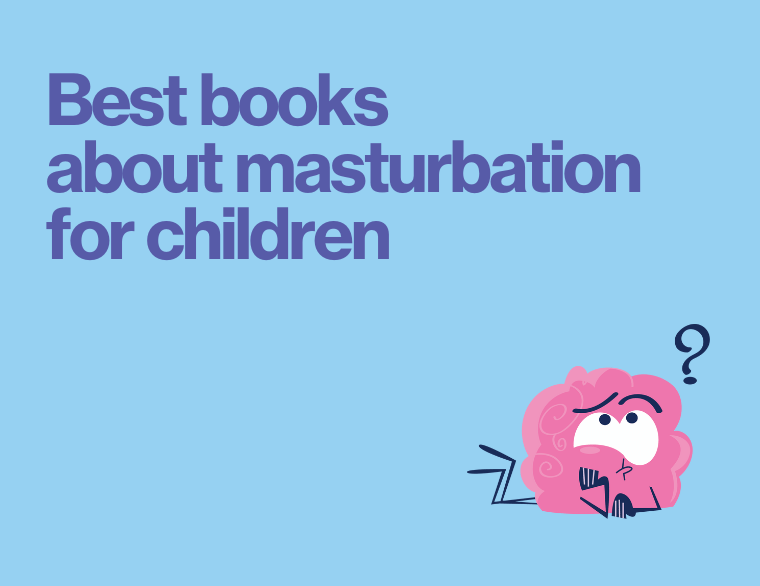 coloured background and title of post on childrens book about masturbation
