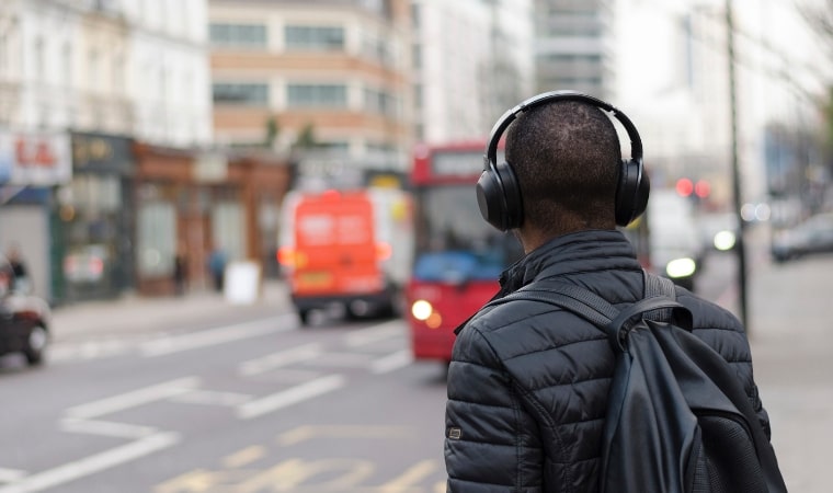 man wearing headphones for a teachable moment