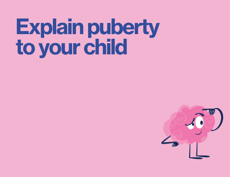 coloured background and title of post about puberty for kids