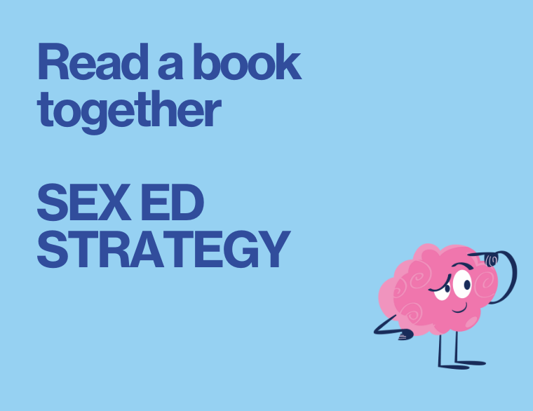 coloured background with title of post about reading sex education books