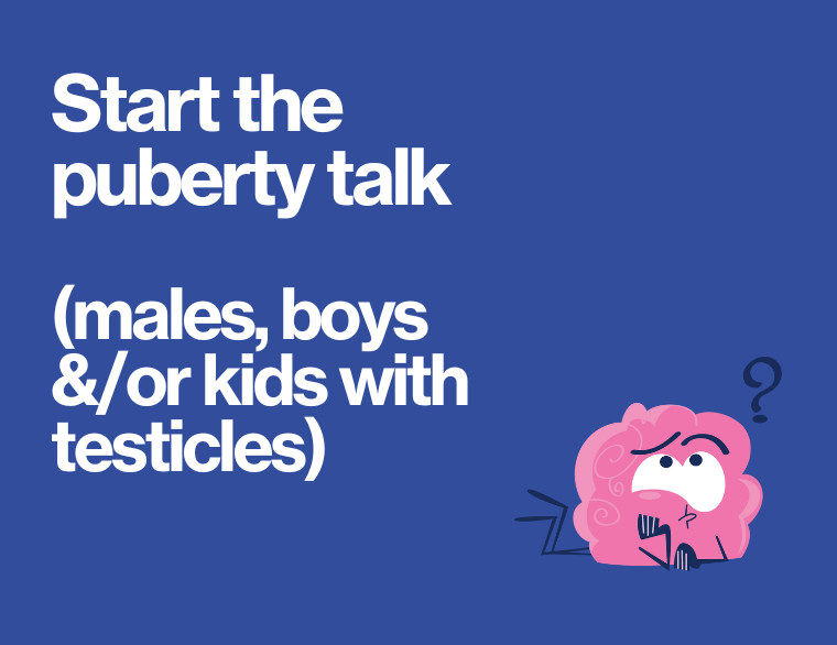 coloured background and title of post on talking to your son about puberty