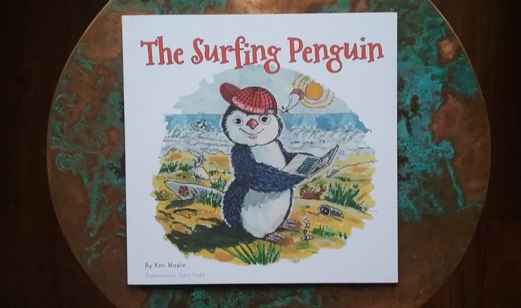 cover of the surfing penguin by Kim Maslin