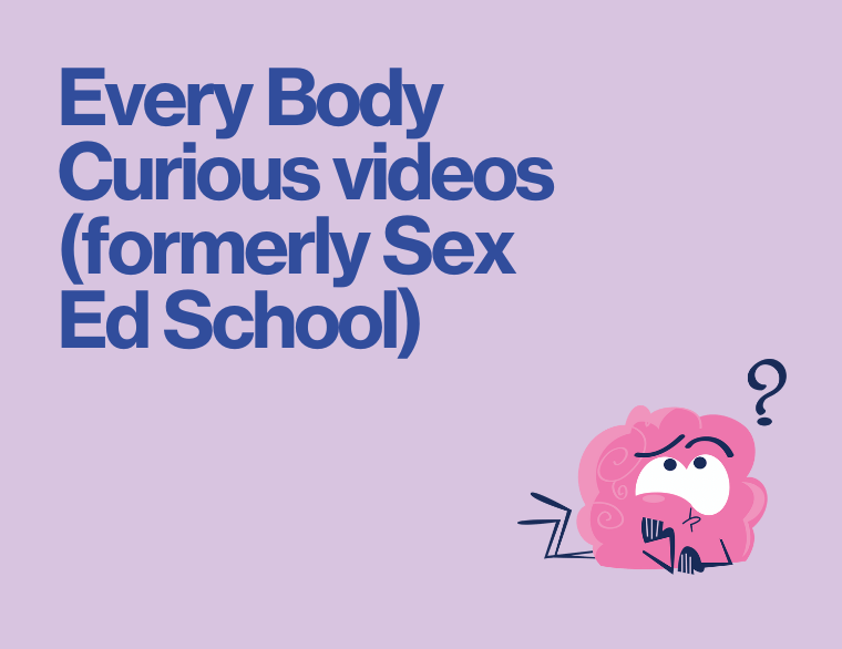 coloured background and title of post on every body curious sex ed school videos