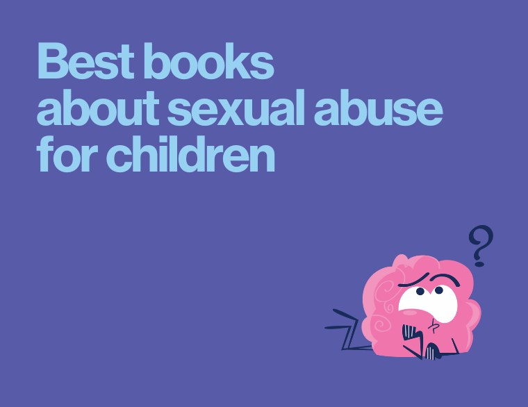 coloured background and title of post on sexual abuse prevention books