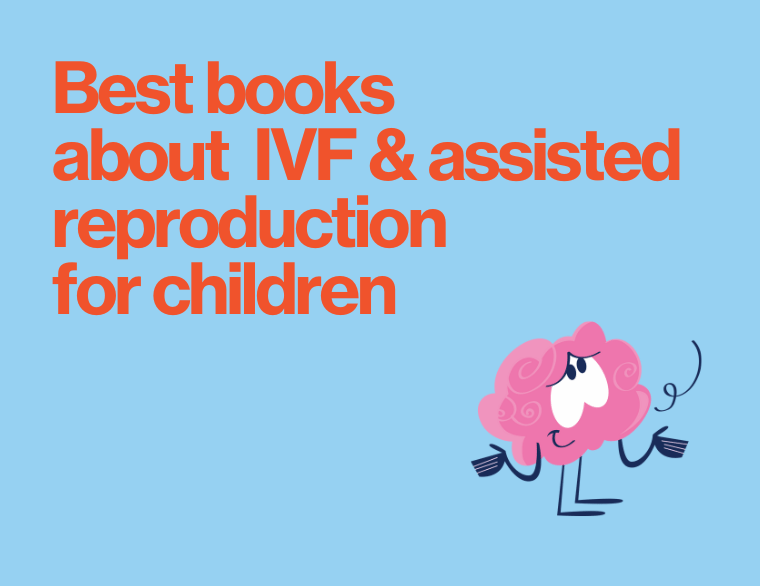 coloured background and title of post on children's book IVF