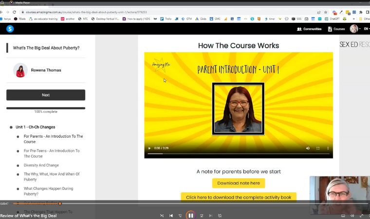 screen shot of inside what's the big deal video course for kids