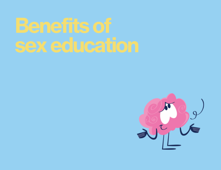 coloured background with name of post - advantages of sex education