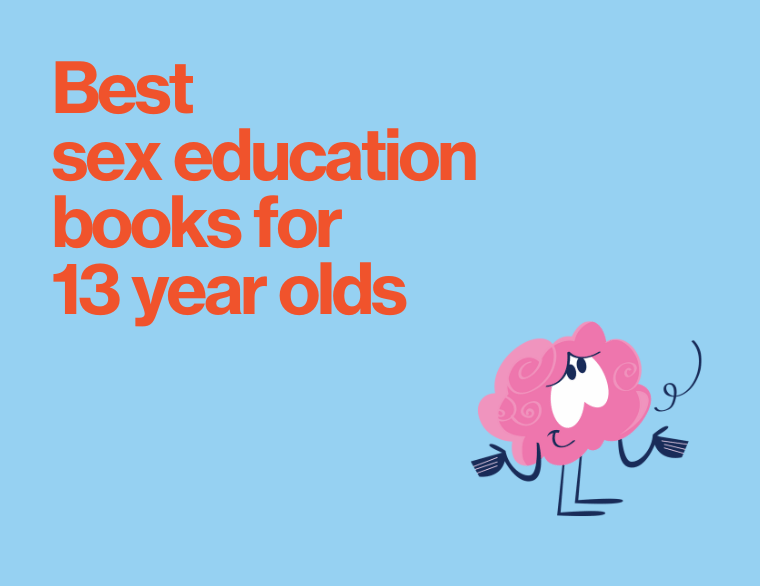 coloured background and title of blogpost - sex education books for 13 year olds