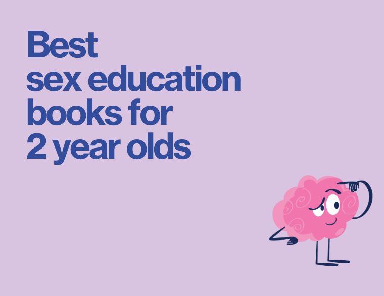 coloured background and title of blogpost - sex education books for 2 year olds