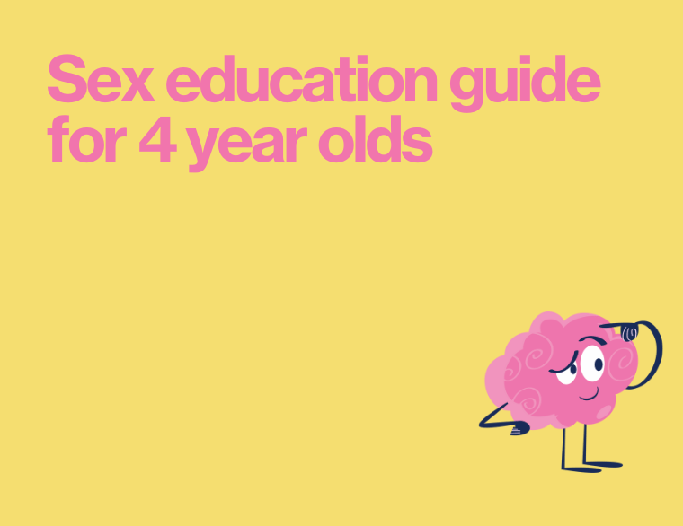 coloured background and title of post on sex education for four year olds