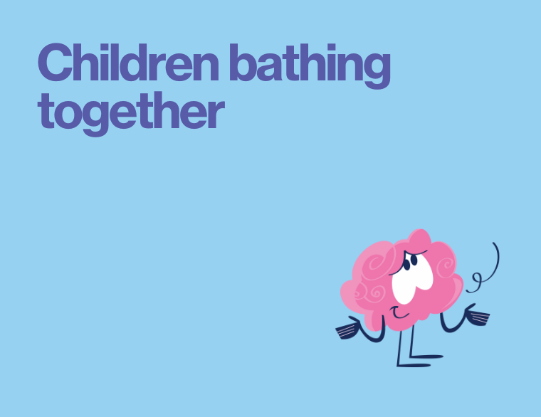 coloured background with title of post on When to stop bathing kids together