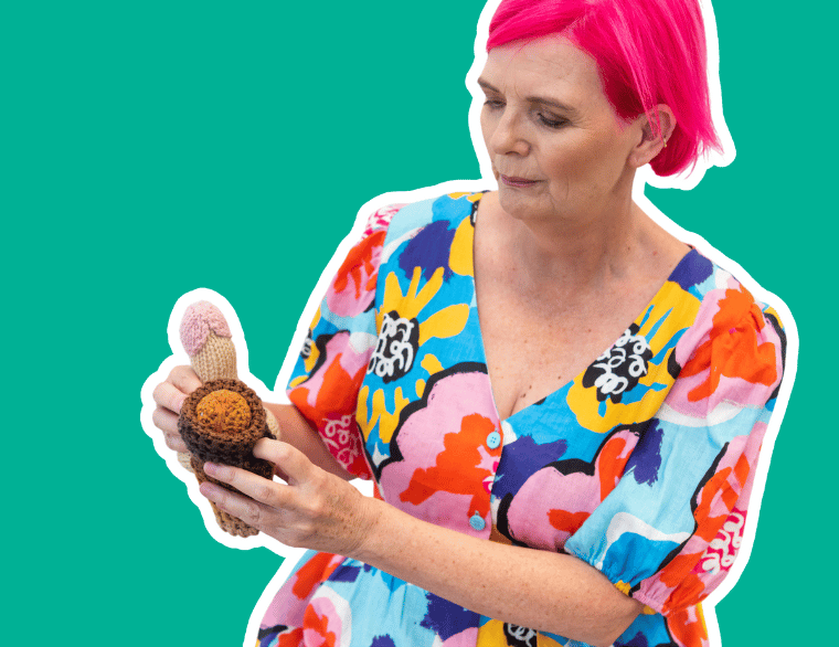 cath hakanson holding models of penis size