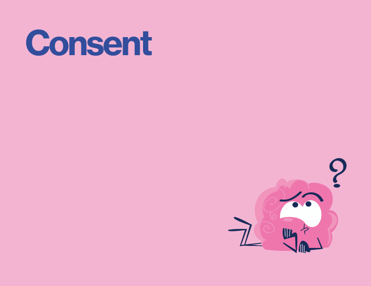 coloured background and title of post on teaching consent to kids