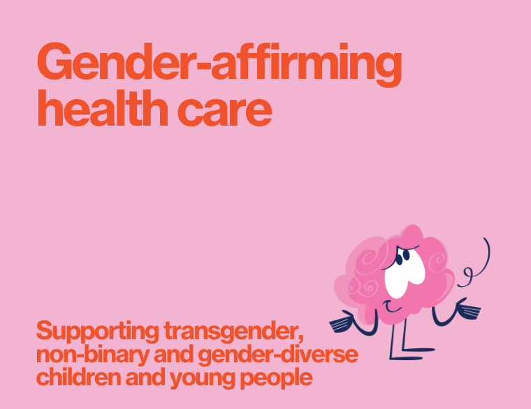 coloured background and title of post on Gender-affirming health care