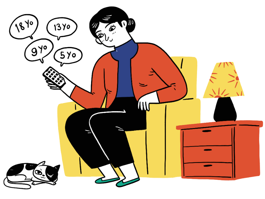 parent on phone looking at age-appropriate sex education
