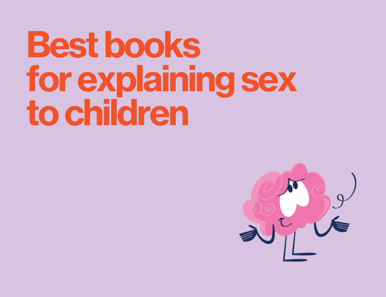 coloured background with title of post on childrens books to explain sex