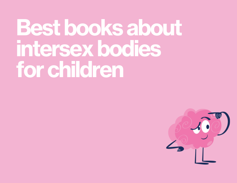 coloured background and title of post on intersex books for children