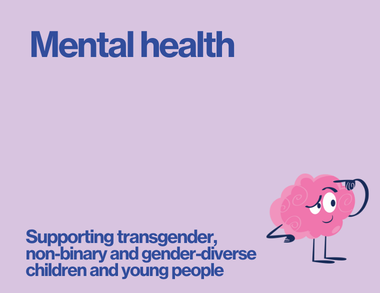 coloured background and title of post on mental health for transgender people