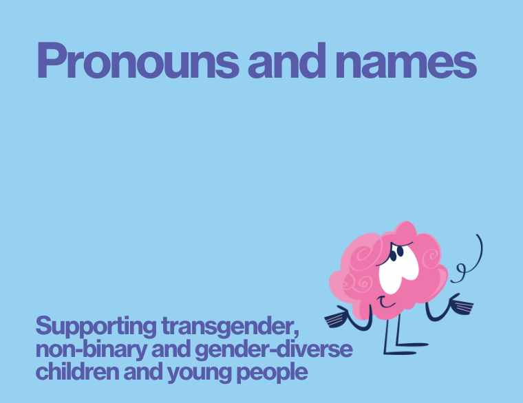 coloured background and title of post about pronouns and names