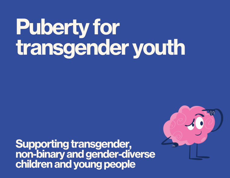 coloured background and title of post on puberty transgender youth