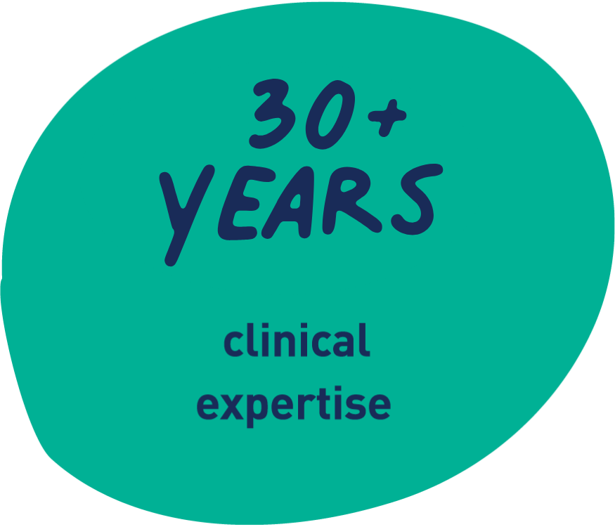 circle with words - 25+ years clinical expertise
