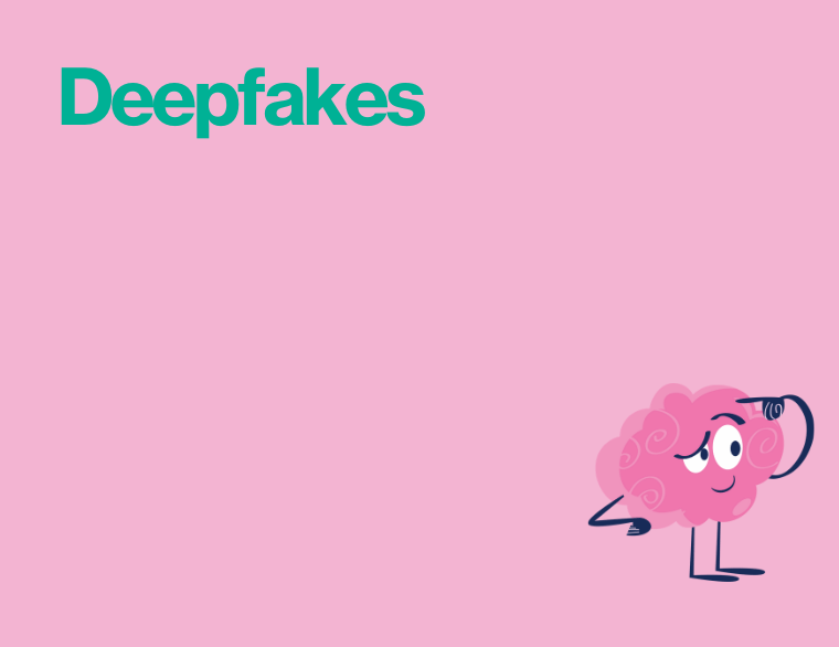 coloured background and title of post on deepfakes and safety