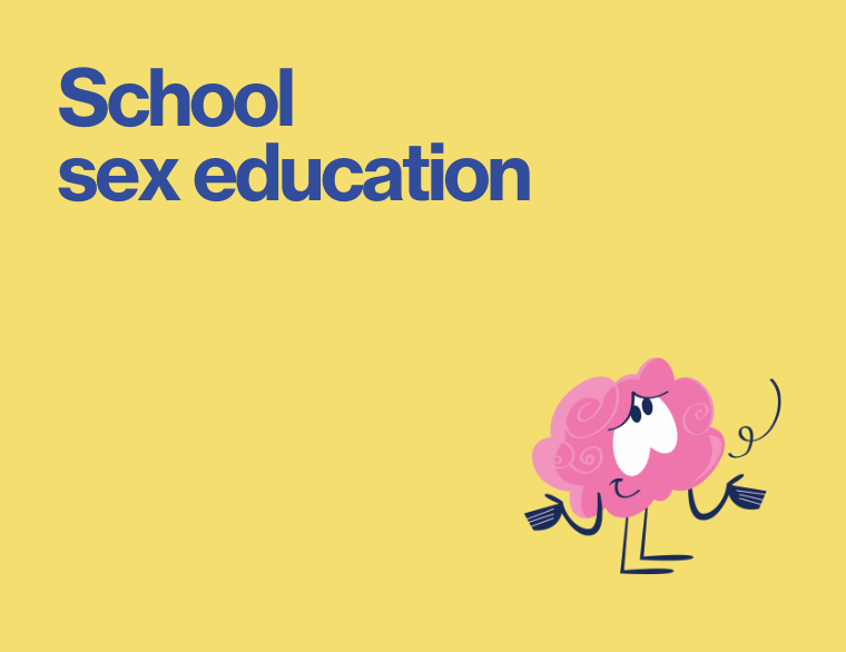 coloured background and post about sex education in schools