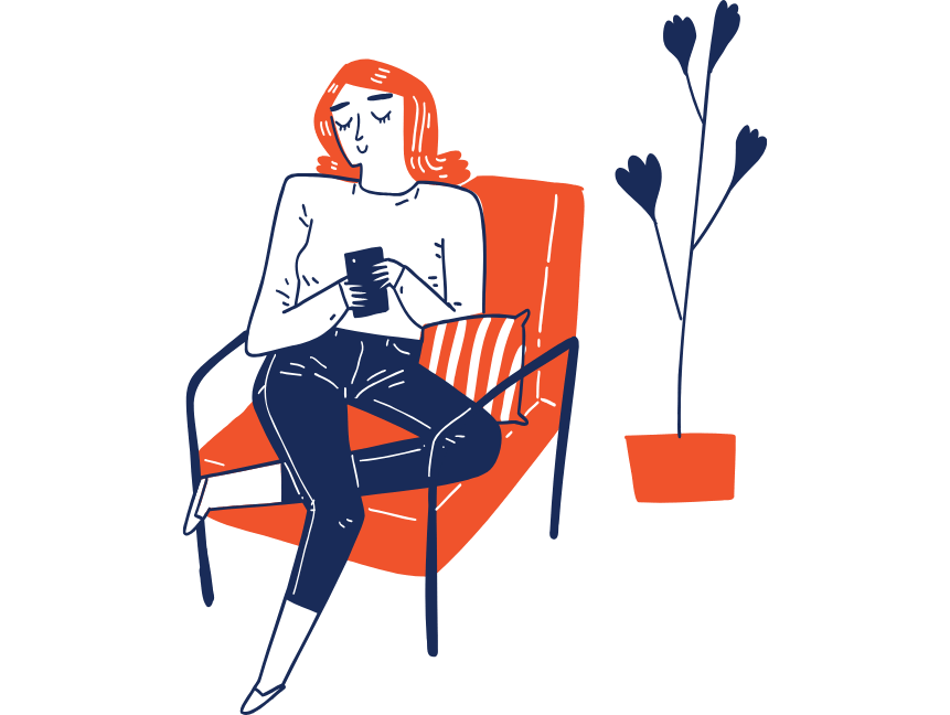 woman reading sex education newsletter for aprents on phone