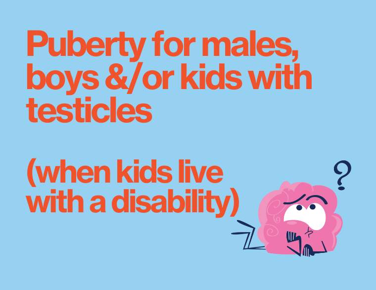 coloured background and title of post about puberty for males living with a disability