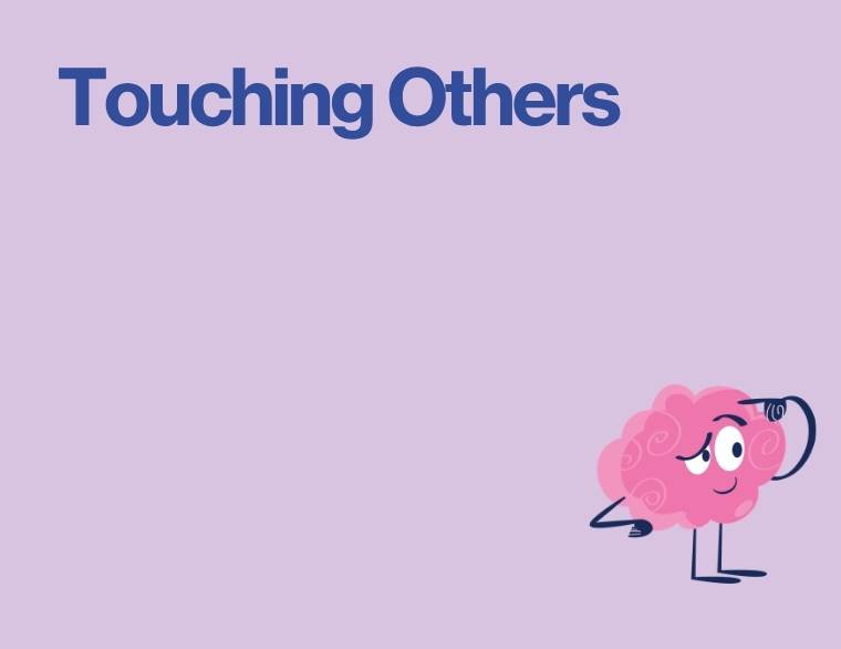 coloured background and title of blogpost on Autism and Touching Others