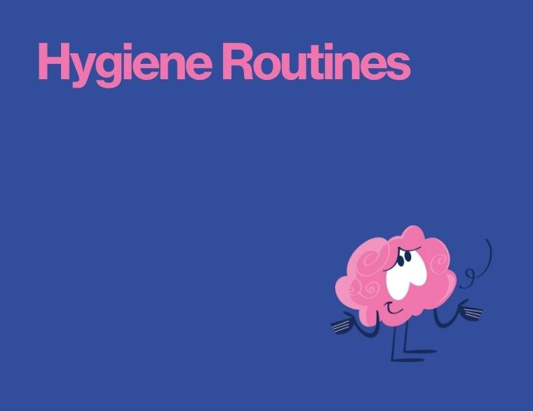 coloured background and words - female autism hygiene