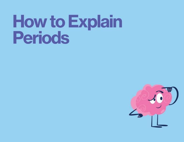 coloured background and words of blogpost on how to explain periods to an autistic child
