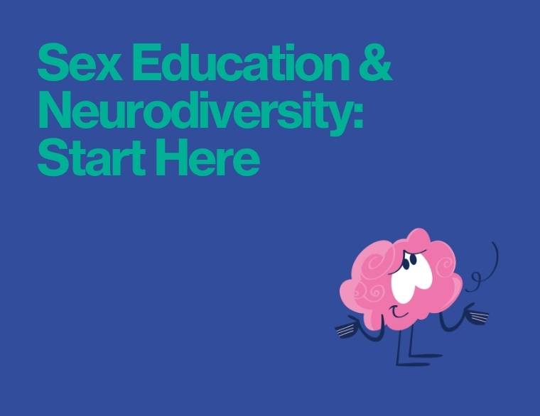 coloured background and title of blogpost on neurodiversity-affirming sex education