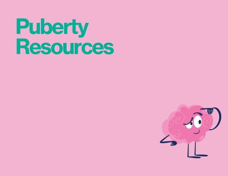 title of blogpost on a coloured background on puberty resources