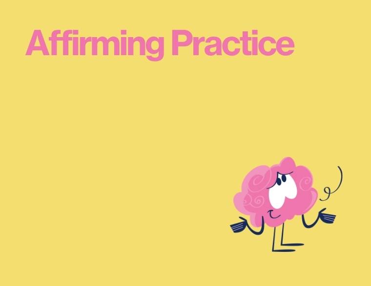 coloured background and title of blogpost about neurodiversity affirming practice