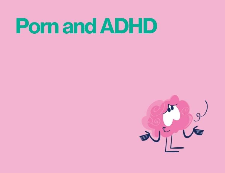 coloured background and words - adhd and internet pornography