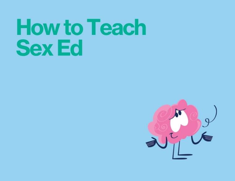 coloured background and title of post - how to teach sex education