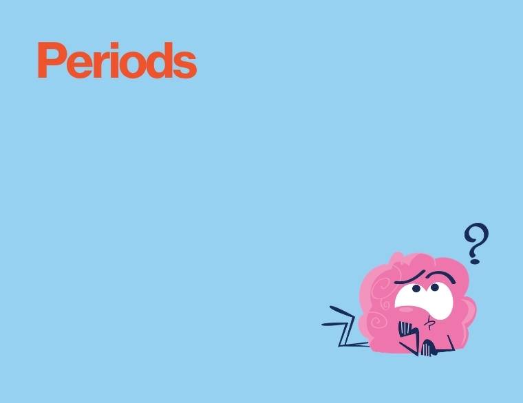 coloured background and title of post on periods and period talk