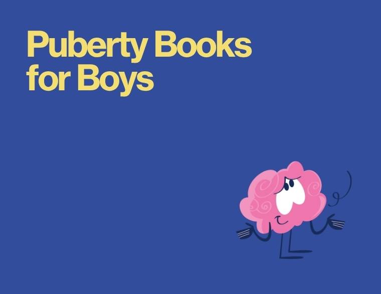coloured background and title of blogpost on Puberty Books for Autistic Boys