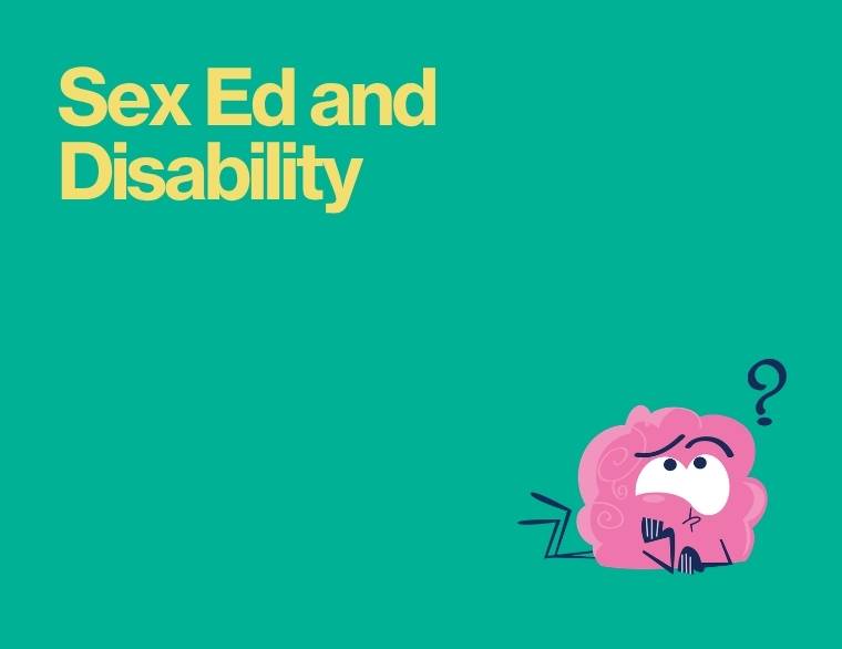 coloured background and words of title - sex and disbility