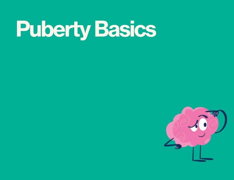 coloured background and title of page on talking about puberty