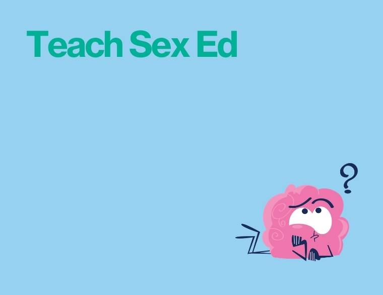 coloured background and title of post - how to teach sex education